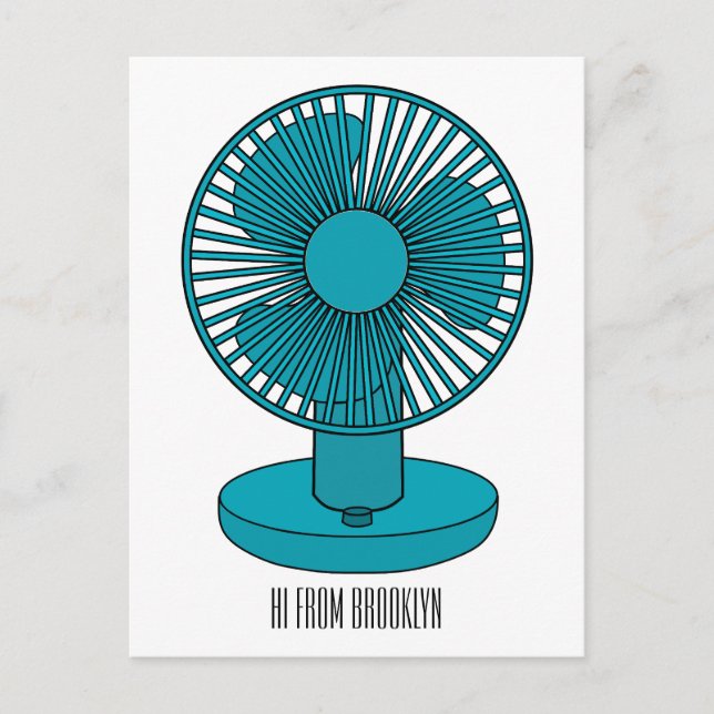Postal Ilustracion personalizado de ventilador (Anverso)