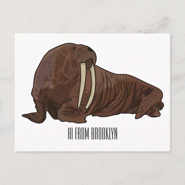 Postal Ilustracion personalizado de Walrus (Anverso)
