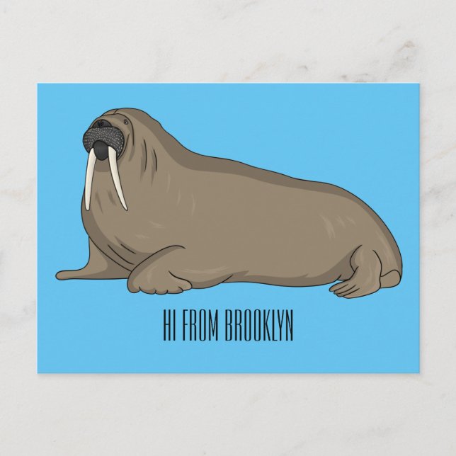 Postal Ilustracion personalizado de Walrus (Anverso)