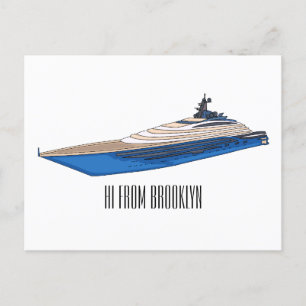 Postal Ilustracion personalizado de yates