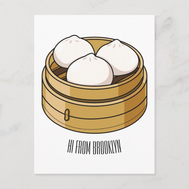 Postal Ilustracion personalizado Dim sum (Anverso)