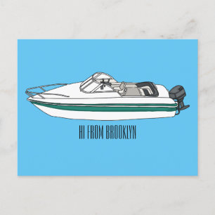 Postal Ilustracion personalizado en motocicleta