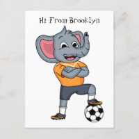 Ilustracion personalizado futbolista elefante
