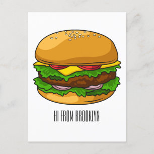 Postal Ilustracion personalizado Hamburger