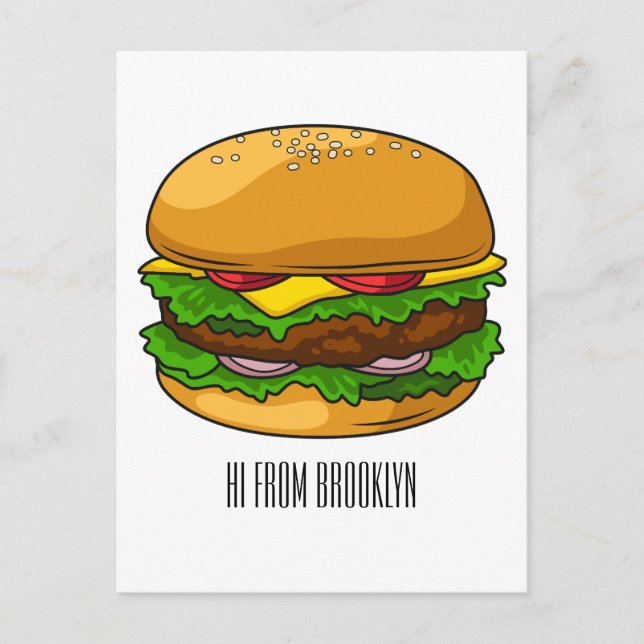Postal Ilustracion personalizado Hamburger (Anverso)