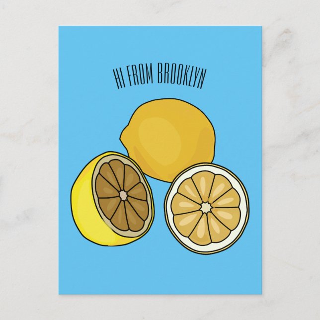 Postal Ilustracion personalizado limón (Anverso)