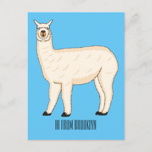 Postal Ilustracion personalizado Llama