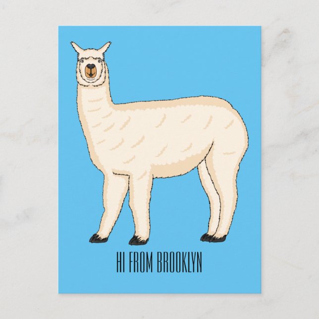 Postal Ilustracion personalizado Llama (Anverso)