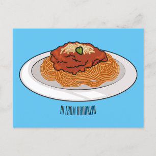 Postal Ilustracion personalizado Spaghetti