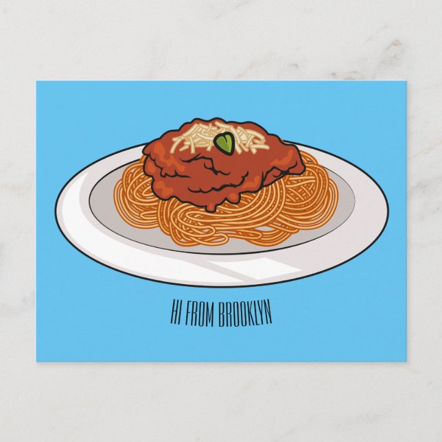 Postal Ilustracion personalizado Spaghetti (Anverso)
