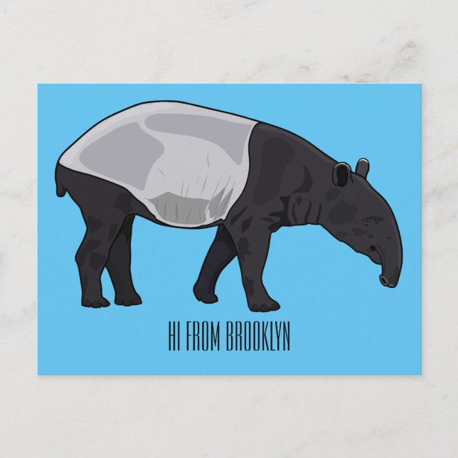Postal Ilustracion personalizado Tapir (Anverso)