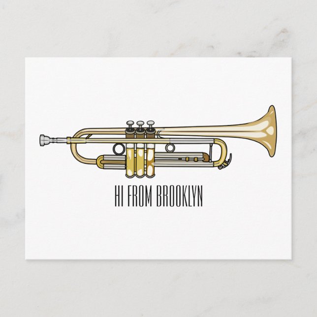 Postal Ilustracion personalizado Trumpet (Anverso)