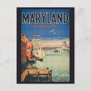 Postal Ilustración pintoresca de viaje por Annapolis Mary