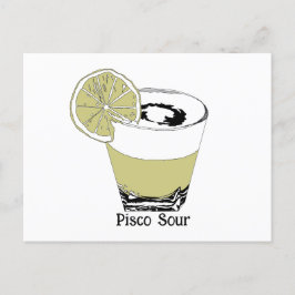 Postal Ilustracion Pisco Sour