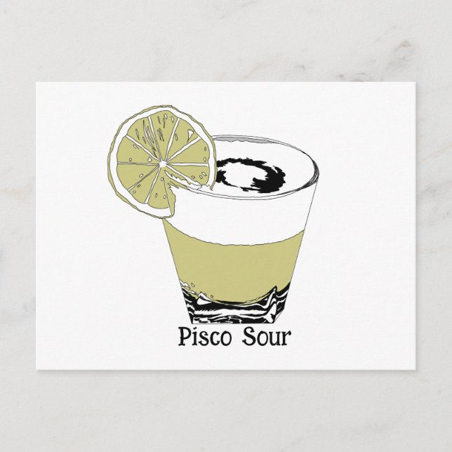 Postal Ilustracion Pisco Sour (Anverso)