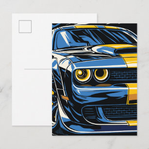 Postal Ilustración Pop Art de la parte delantera de un Mu
