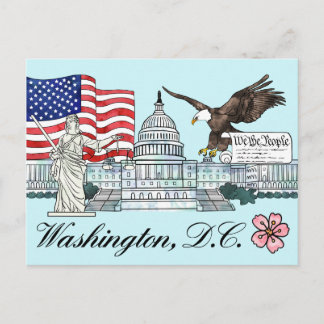 Postal Ilustracion Postcard de Washington D.C.