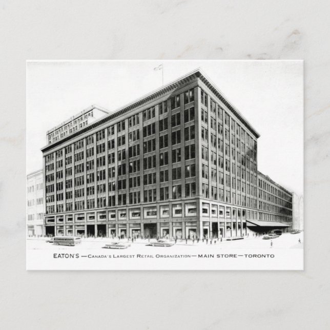 Postal Ilustracion Queen St Toronto de Eaton (Anverso)