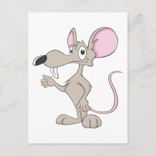 Postal Ilustracion Rat amistoso