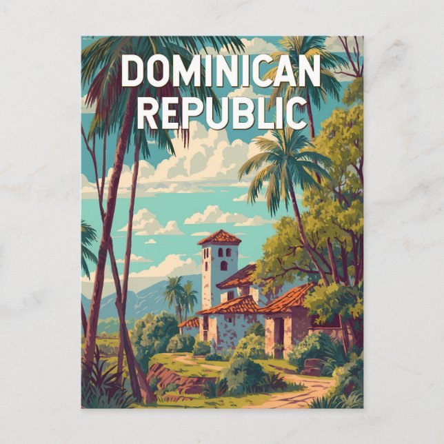 Postal Ilustracion República Dominicana Viaje de arte de  (Anverso)