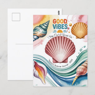 Postal Ilustracion Retro Beach de Summer Vibes
