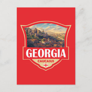 Postal Ilustración Retro de Georgia