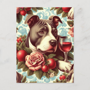 Postal Ilustracion retro estadounidense de pitado toro te
