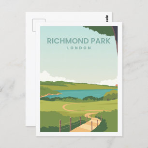 Postal Ilustracion Richmond Park England Travel Place