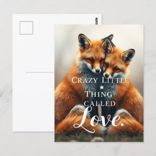 Postal Ilustracion Romántico Fox Love