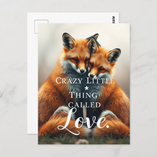 Postal Ilustracion Romántico Fox Love