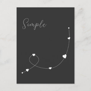 Postal Ilustracion simple con corazones en estilo minimal