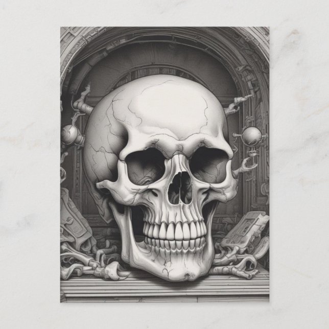Postal Ilustracion Skull (Anverso)