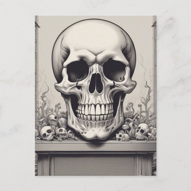Postal Ilustracion Skull (Anverso)