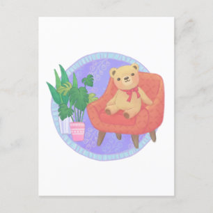 Postal Ilustracion Teddy Bear & Furniture