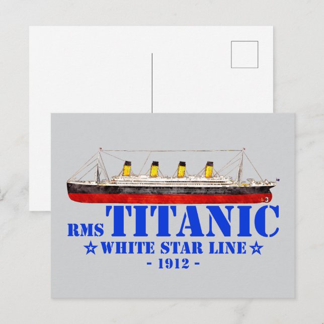 Postal ILUSTRACION Titanic RMS - Línea Estrella Blanca 19 (Anverso / Reverso)