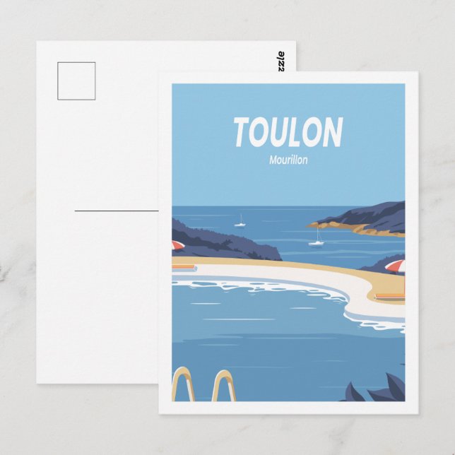 Postal Ilustracion Toulon Mourillon Famous Travel Place (Anverso / Reverso)