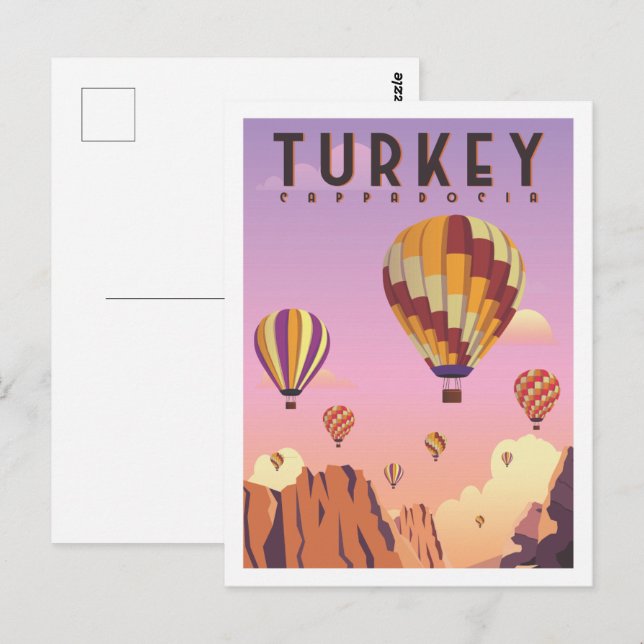Postal Ilustracion turco Cappadocia (Anverso / Reverso)