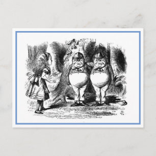 Postal Ilustracion Tweedledum y Tweedledee