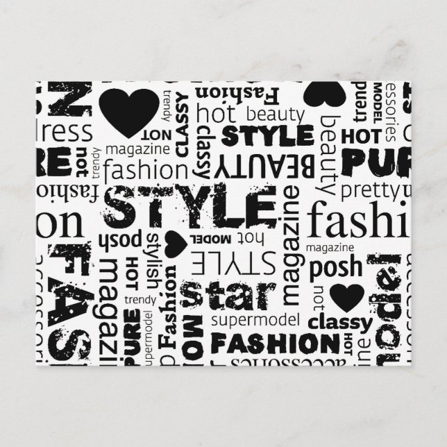 Postal Ilustracion vector de colección de palabras de mod (Anverso)