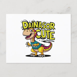 Postal Ilustracion vectorial animado y caprichoso de un n