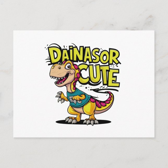 Postal Ilustracion vectorial animado y caprichoso de un n (Anverso)