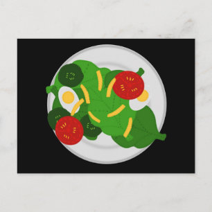 Postal Ilustración vectorial de ensalada de verduras mixt