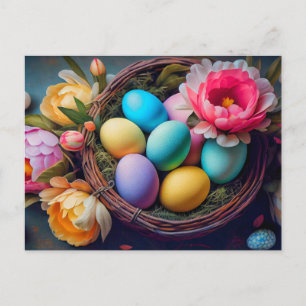Postal Ilustración vibrante elegante festiva de Pascua
