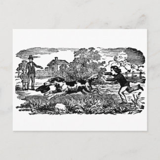 Postal Ilustración victoriana de arte de mascota antigua 