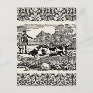 Postal Ilustración victoriana de arte de mascota antigua 