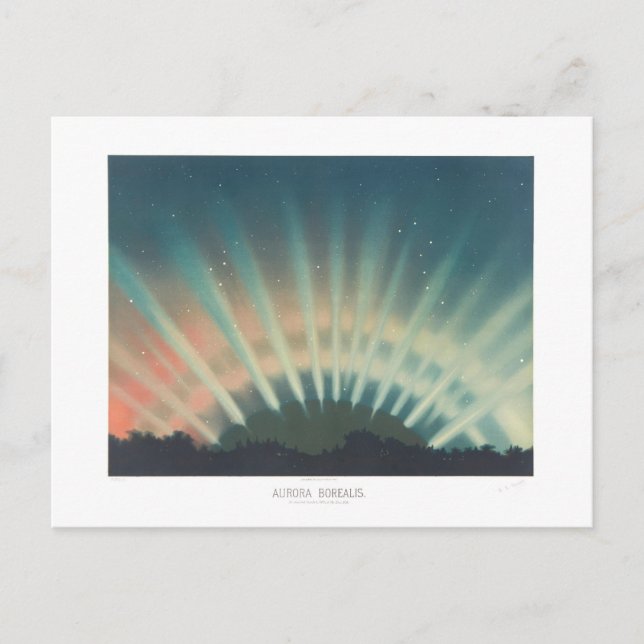 Postal Ilustracion Vintage Aurora Borealis (Anverso)