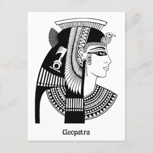 Postal Ilustracion vintage Cleopatra