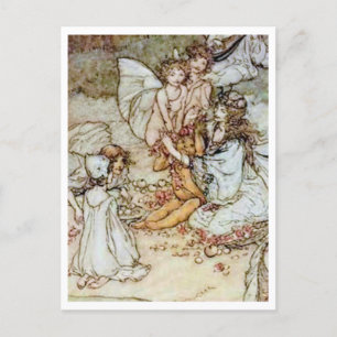 Postal Ilustracion vintage de Arthur Rackham Fairies