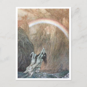 Postal Ilustracion vintage de Arthur Rackham Ring Cycle
