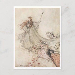 Postal Ilustracion vintage de Arthur Rackham Titania